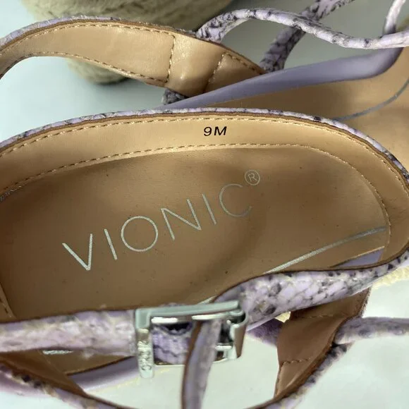 Vionic Pastel Lilac Ayda Espadrille Wedge Sandal Size 9M - Picture 9 of 9